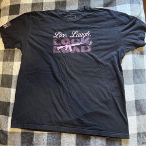 Black Graphic Tee with Purple Design